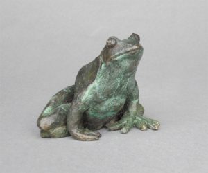 Frog modelled from life and cast life-size in bronze
