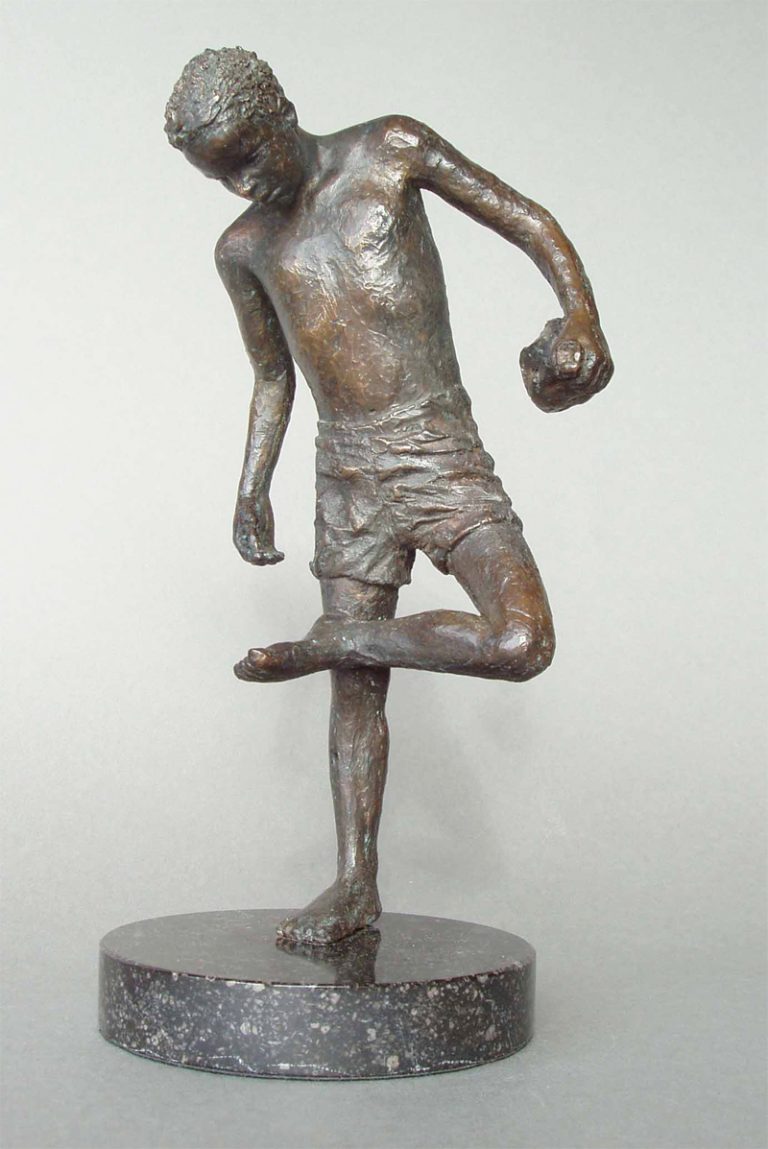 Bronze figure of a street boy