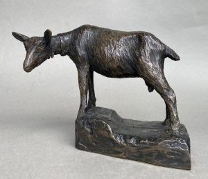 Bronze sculpture of a goat
